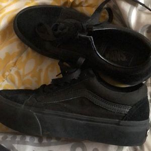 Black platform vans